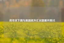 将寻求下周与美国就外汇议题展开商讨