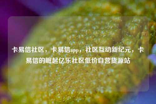 卡易信社区，卡易信app	，社区互动新纪元，卡易信的崛起亿乐社区低价自营货源站  第1张