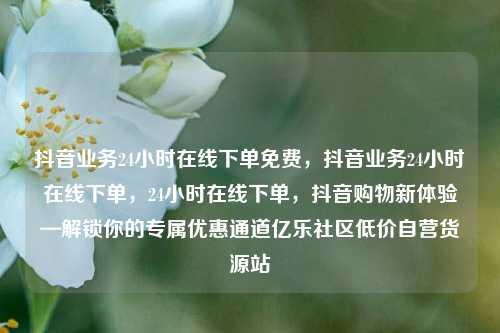 抖音业务24小时在线下单免费，抖音业务24小时在线下单	，24小时在线下单，抖音购物新体验—解锁你的专属优惠通道亿乐社区低价自营货源站  第1张